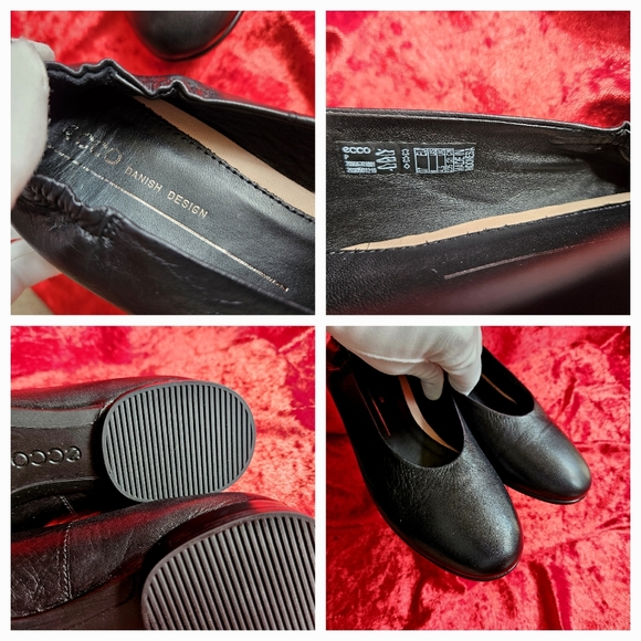 Ecco Womens Annie Ballet Danish Design Flats Black Leather US6 - Picture 16 of 16